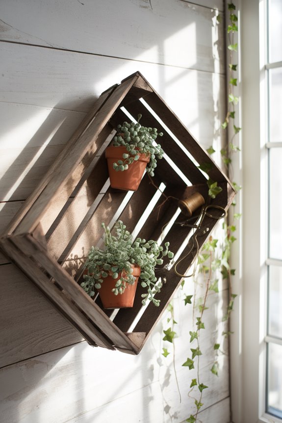 charming wooden crate decor