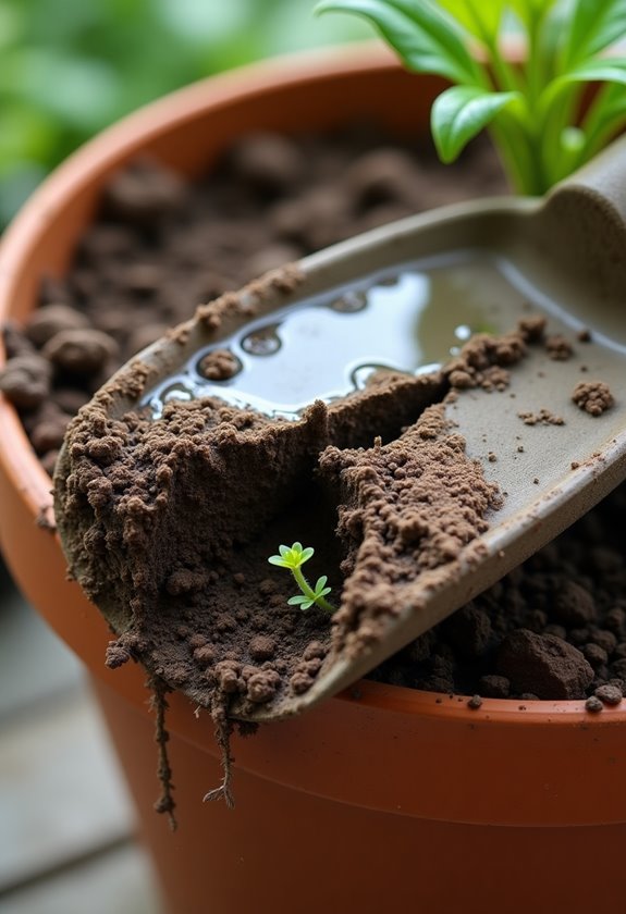 compacted soil in containers