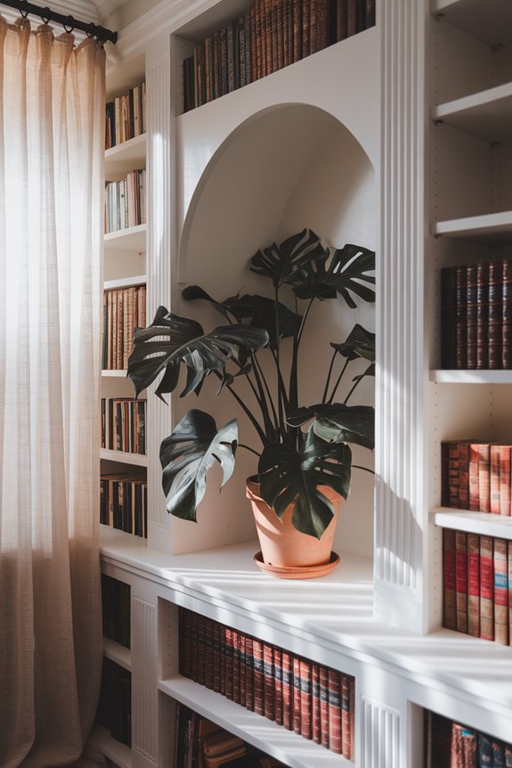 custom integrated plant shelves