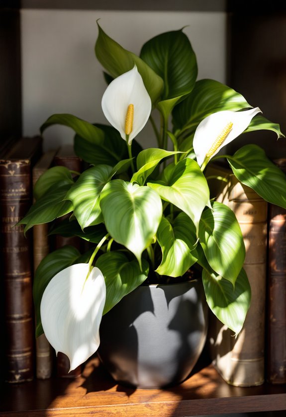 stylish peace lily display