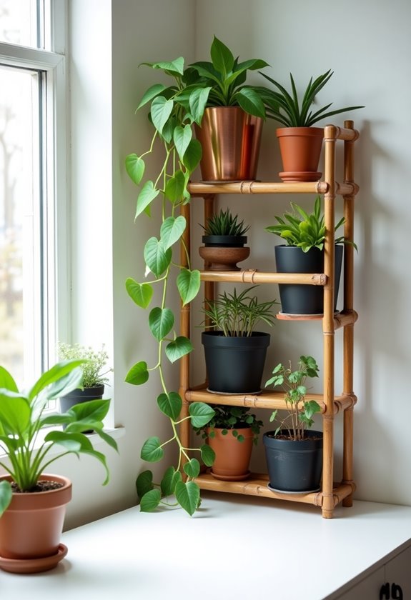 vertical plant stand installation