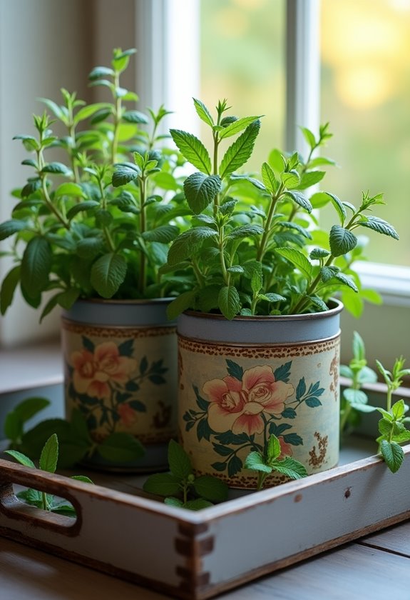 charming tea tin arrangement