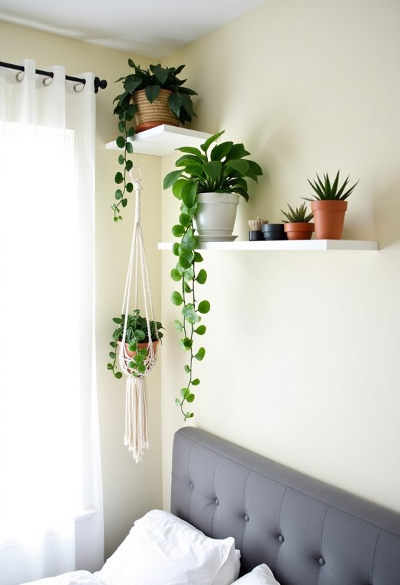 floating plant shelf decor