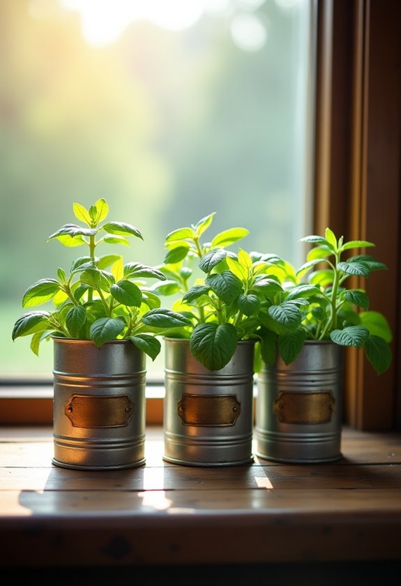 labeled tea tin garden