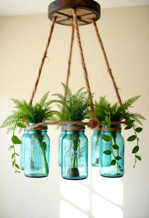 mason jar hanging garden