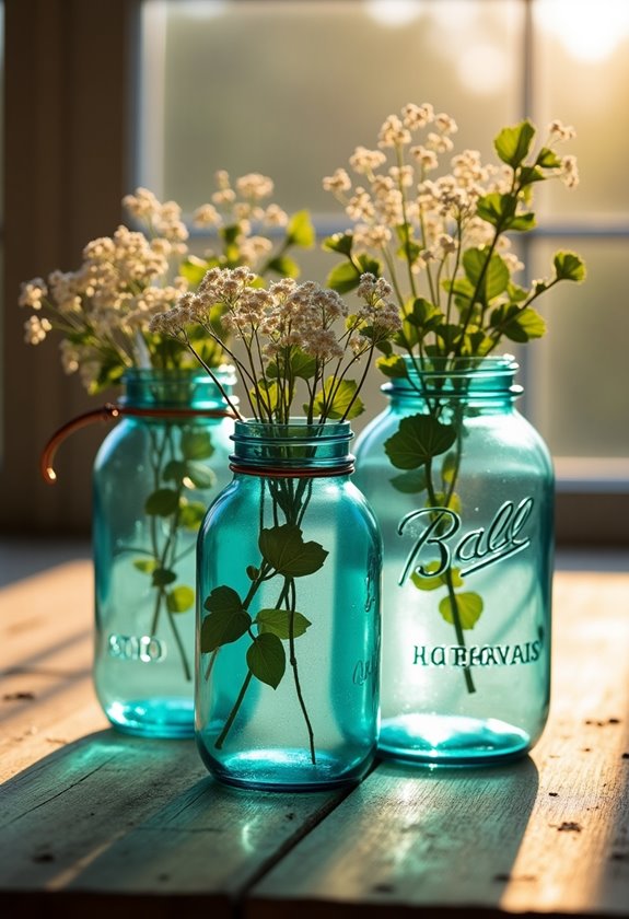 rustic decorative jar arrangements