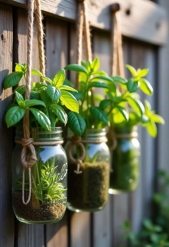 hanging mason jar planters
