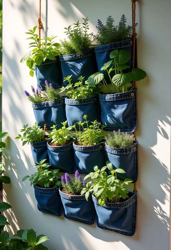 recycled materials pocket gardens