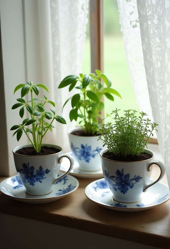 teacup herb garden set