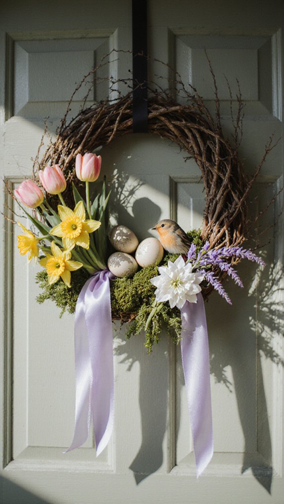 cheerful easter outdoor wreaths