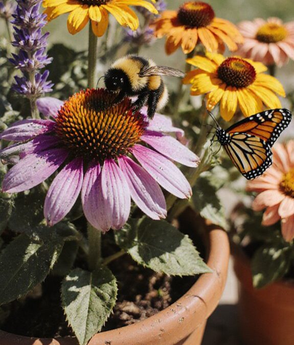 Blooming Container Gardens Designed to Attract Beneficial Pollinators