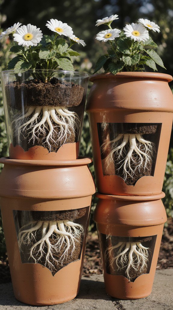 match pot size to root growth