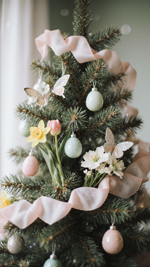 springtime decorated christmas trees