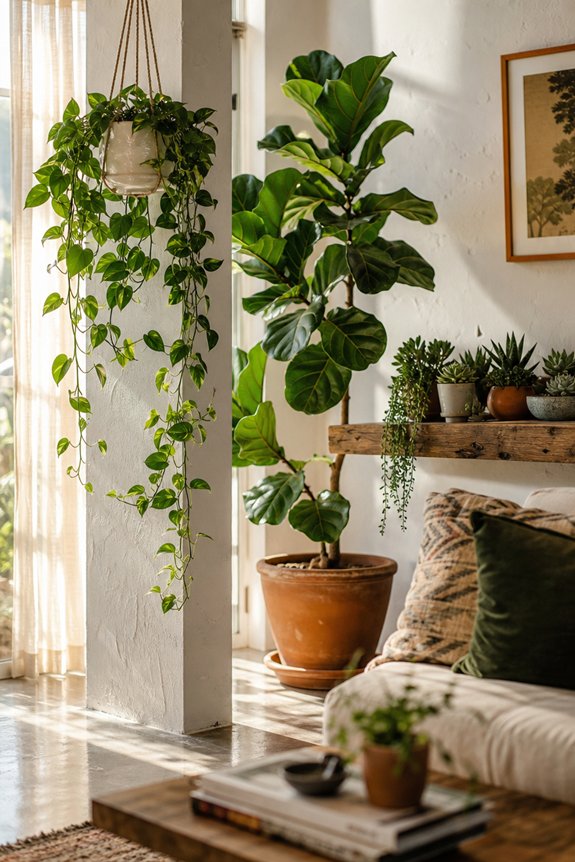 houseplant focused interior styling