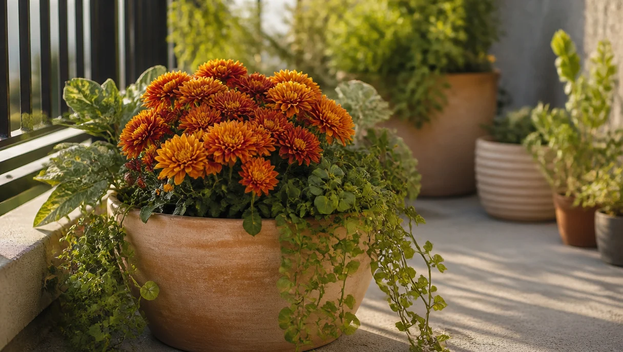 Pinterest-style title graphic for Balcony Container Ideas That Carry You from Late Summer into Fall.