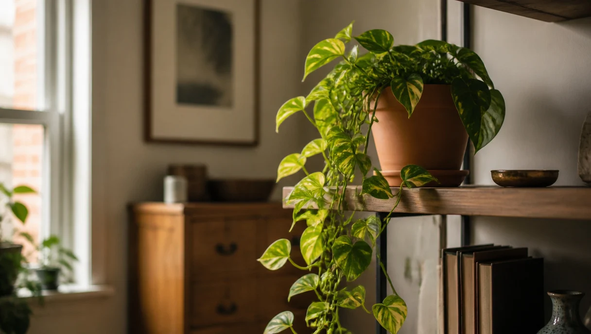 Pinterest-style title graphic for Low-Light Plant Ideas That Actually Work in Small Apartments.
