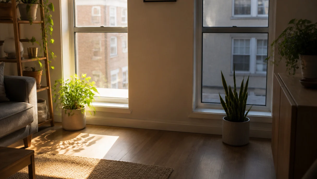 Pinterest-style title graphic for How to Rearrange Indoor Plants When the Light Shifts.
