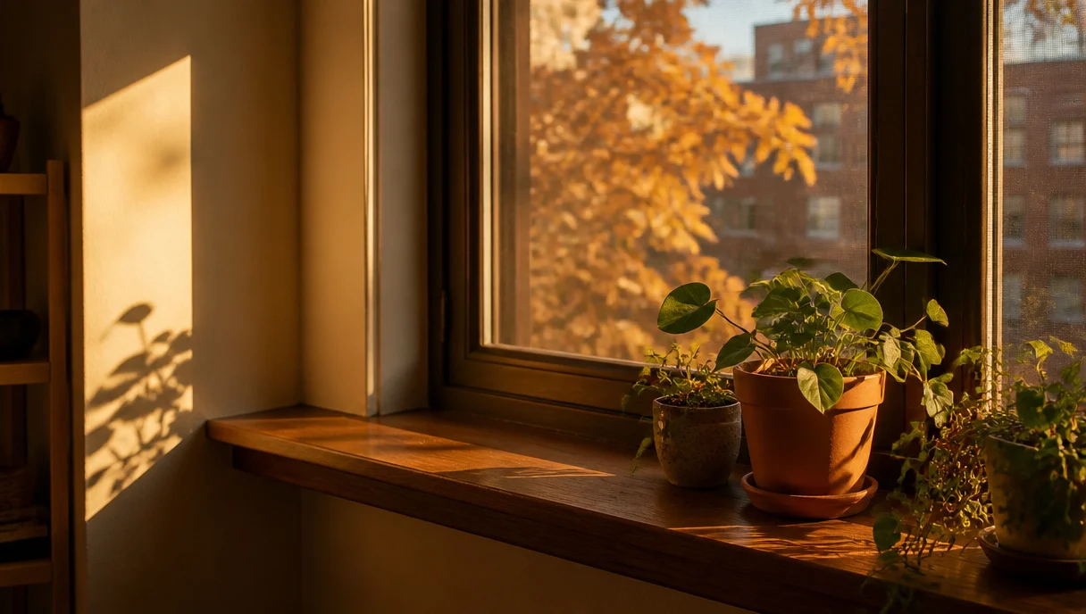 Pinterest-style title graphic for Indoor Plants That Actually Look Good in Autumn Light.