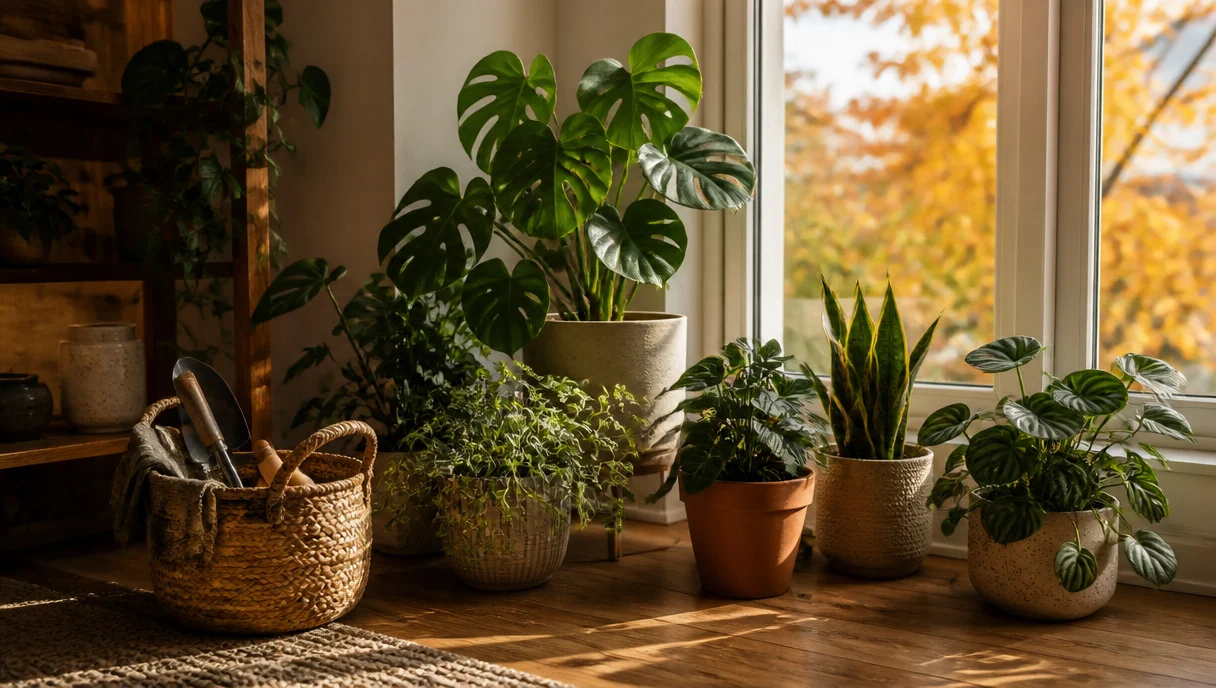 Pinterest-style title graphic for One Fall Plant Check-In That Replaces Weeks of Small Chores.