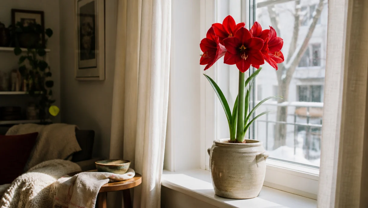 Pinterest-style title graphic for Amaryllis Kit, Loose Bulb, or Potted Plant? Pick Before You Pay.