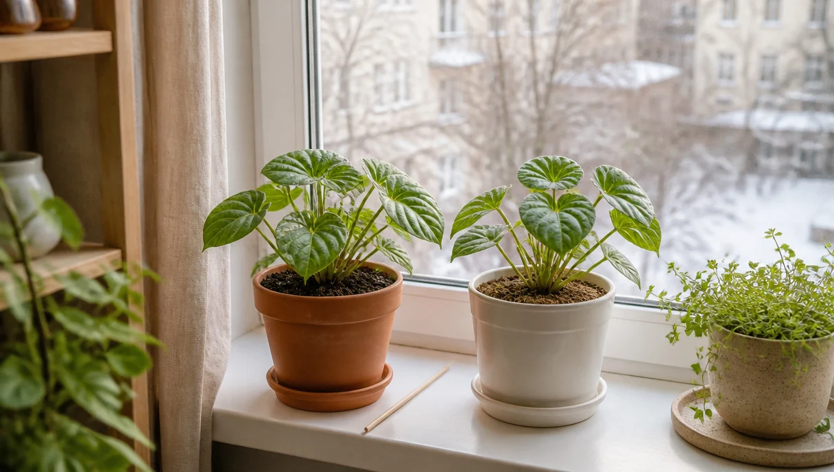 Pinterest-style title graphic for Before You Spray for Gnats, Check Whether Your Plant Needs Less Water.
